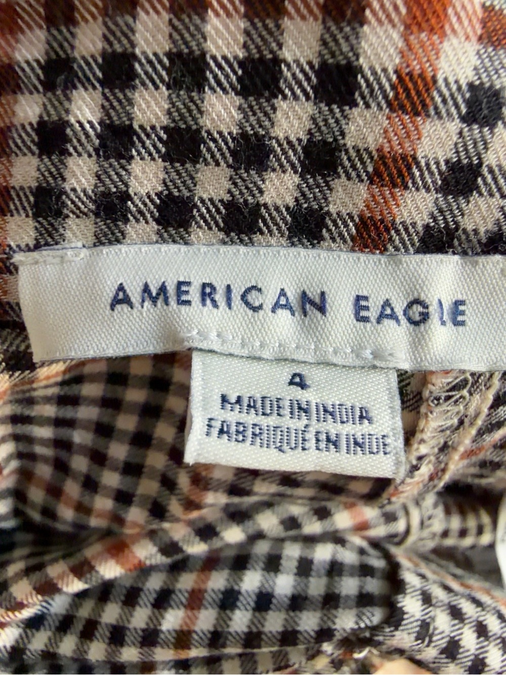 🖤 Mini Skirt American Eagle Plaid Button Front A Line Size 4 - Picture 3 of 4